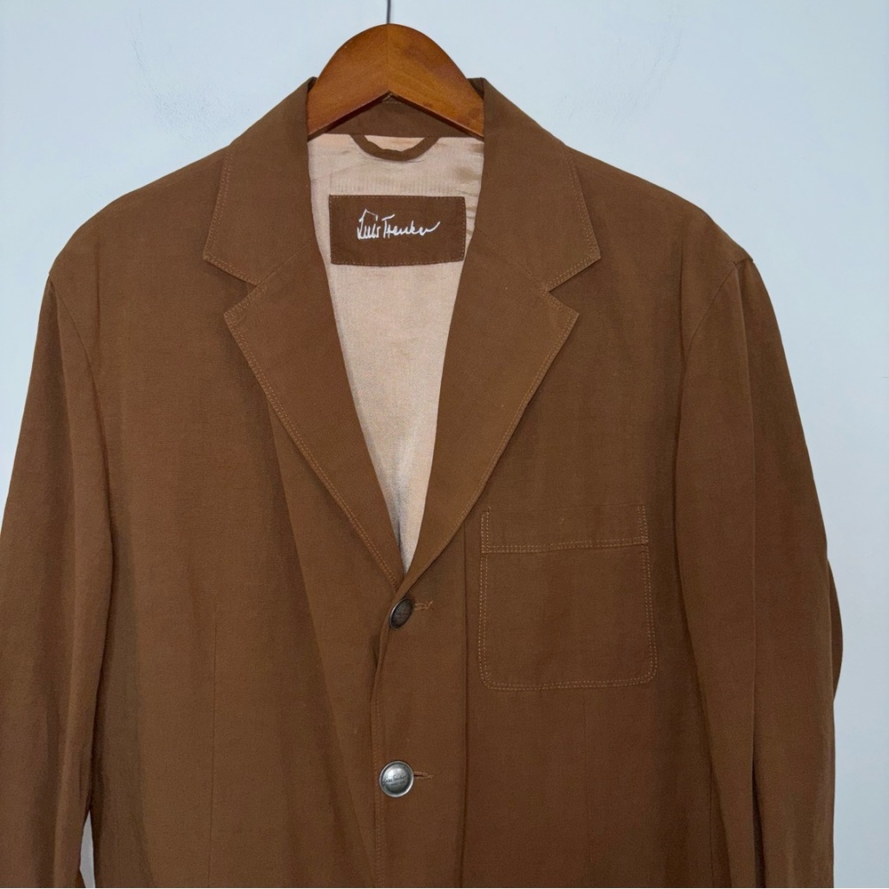 Luis Trenker Linen Cotton Blend Sport Coat Blazer Lightweight Size EUR 52 Italy - Picture 9 of 16
